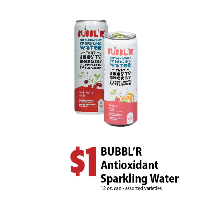 $1 Bubbl'r antioxidant sparkling water