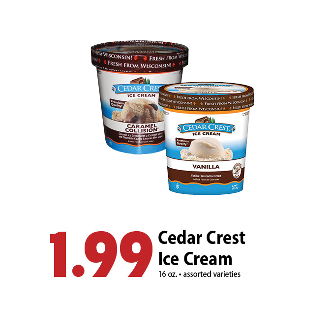 1.99 cedar crest ice cream