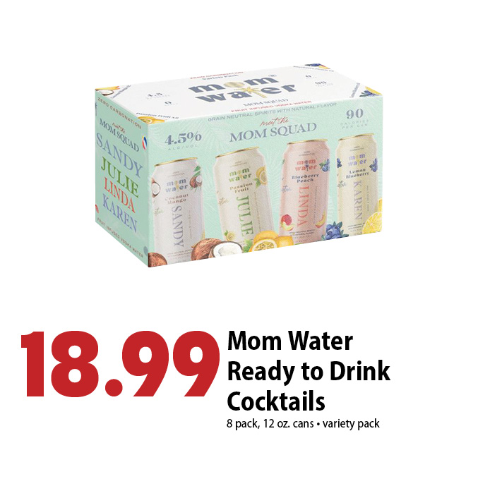 18.99 mom water ready to drink cocktails