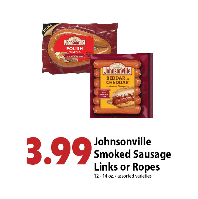 3.99 johnsonville smoked sausage links or ropes
