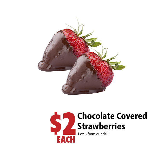 $2 each chocolate covered strawberries