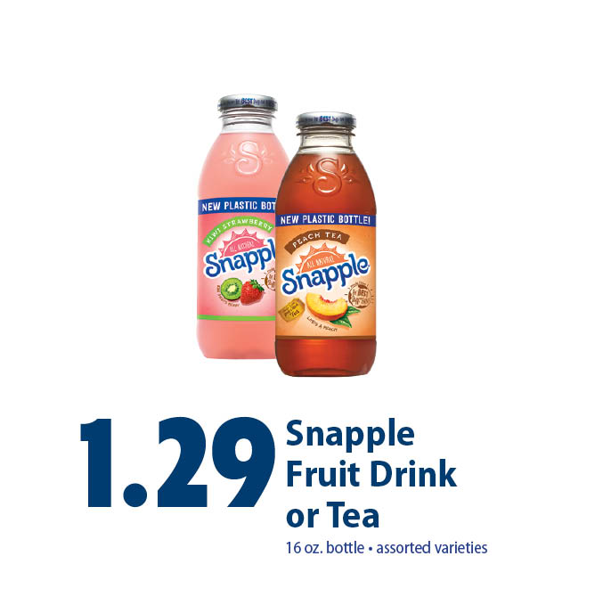 snapple fruit drink or tea