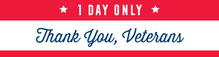 1 day only. Thank you, Veterans!