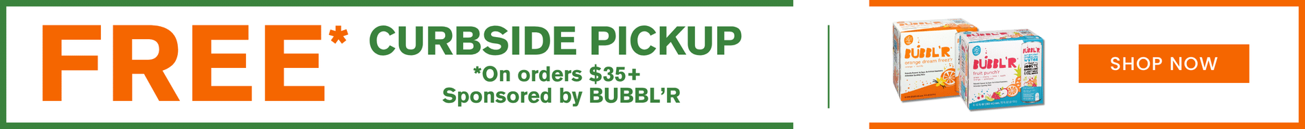 Free grocery pickup sponsored by BUBBL'R