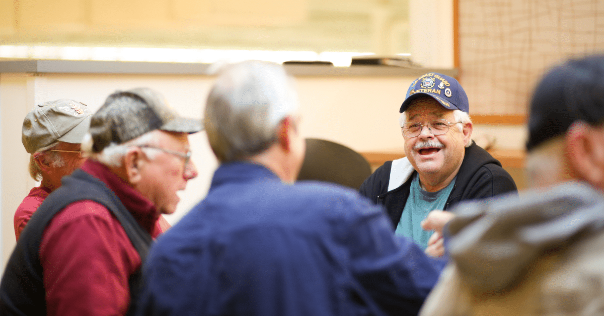 veterans gathered at a table