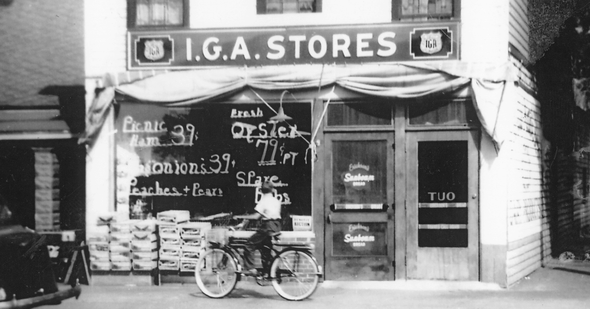 Historic image of a Festival IGA storefront