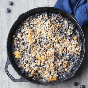 Grilled Blueberry Peach Skillet Crumble