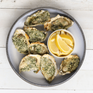 baked oysters with garlic parmesan butter