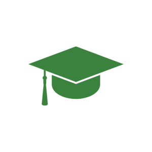 green graduation cap