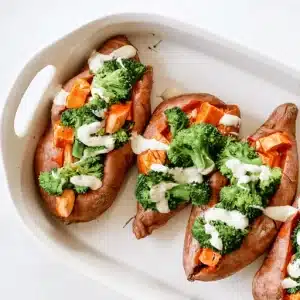 buffalo chicken stuffed sweet potatoes