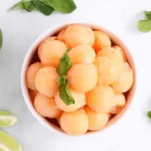 cantaloupe with honey lime dressing