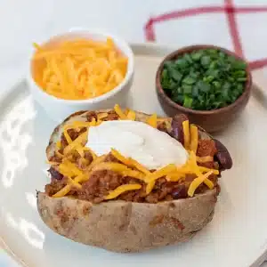 Chili Cheese Bakes Potatoes