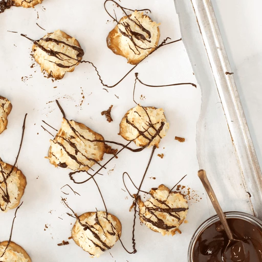 chocolate drizzled coconut macaroons