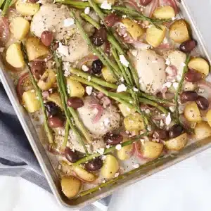 greek chicken sheet pan meal