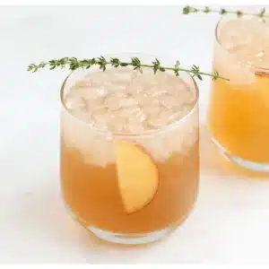 grilled peach bourbon cocktail