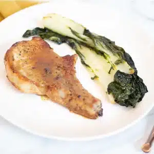 honey garlic pork chops with bok choy