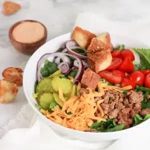 loaded burger bowl