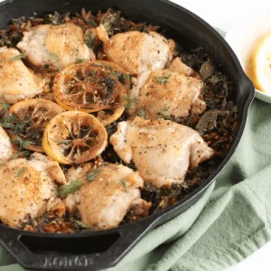 one skillet buttery lemon chicken and orzo