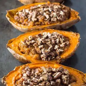 Pecan Pie Twice Baked Sweet Potatoes