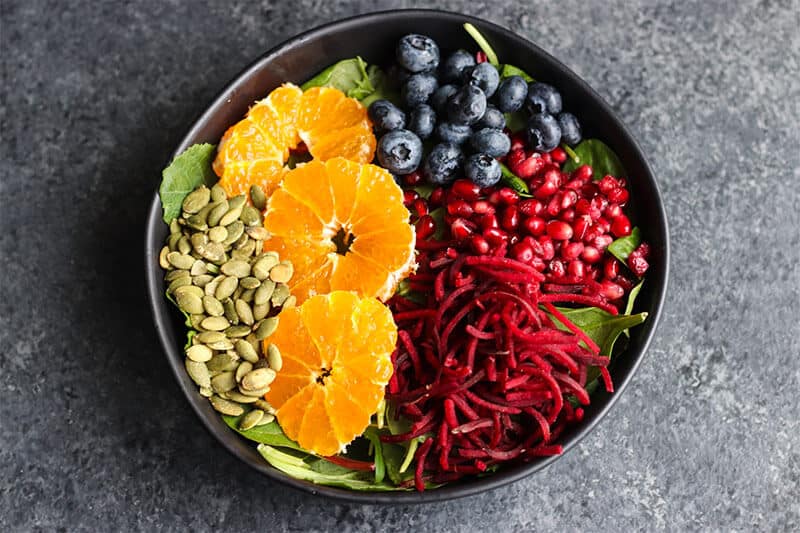 fruits, vegetables, and seeds