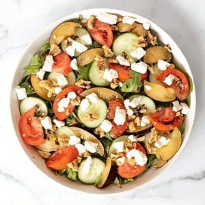 Summer Plum Salad with Lemon Ginger Vinaigrette
