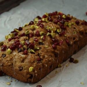 Apple Pomegranate Pistachio Bread