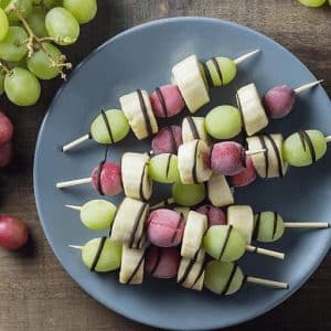 Frozen Grape & Banana Skewers