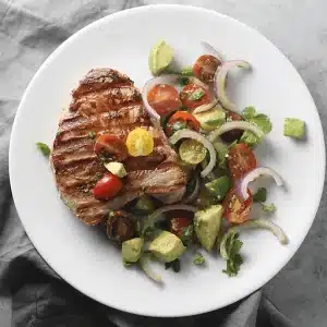 seared tuna with avocado salsa