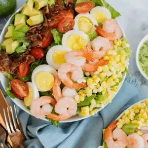 shrimp cobb salad with cilantro lime vinaigrette